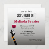 Girls Night Out Cocktail Party Einladung (Vorne/Hinten)