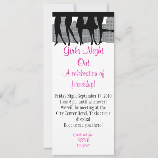 Girls Night Out Einladung (Vorderseite)