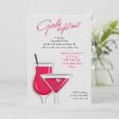 Girls Night Out Flat Einladung (Stehend Vorderseite)