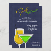 Girls Night Out Flat Einladung (Vorne/Hinten)