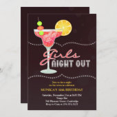 Girls Night Out Geburtstagsparty Einladung (Vorne/Hinten)