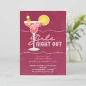 Girls Night Out Geburtstagsparty Einladung (Stehend Vorderseite)