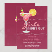 Girls Night Out Geburtstagsparty Einladung (Vorne/Hinten)