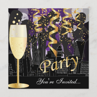 Girls Night Out Geburtstagsparty | Metallisch Lila Einladung