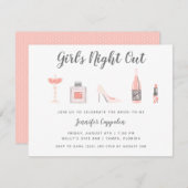Girl's Night Out Junggeselinnen-Abschied Einladung (Vorne/Hinten)