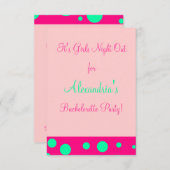 "Girls Night Out/Junggeselinnen-Abschied" Einladung (Vorne/Hinten)