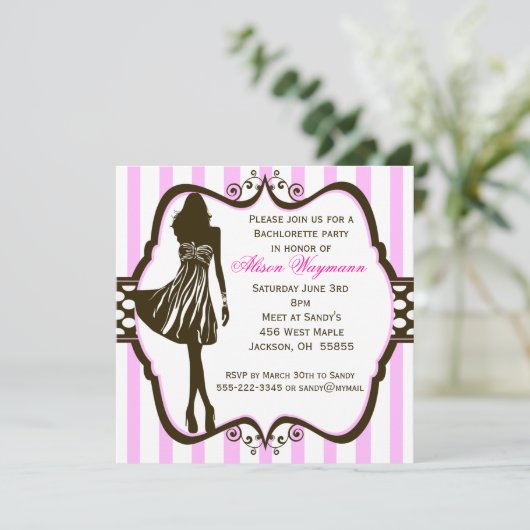 Girls Night Out Junggeselinnen-Abschied Einladung (Stehend Vorderseite)