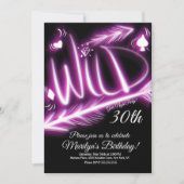 Girls Night Out Neon Wild 40. Geburtstag Einladung (Vorderseite)