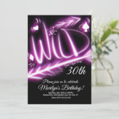 Girls Night Out Neon Wild 40. Geburtstag Einladung (Stehend Vorderseite)