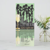 Girls Night Out Party Celebration | Minzgrün Einladung (Stehend Vorderseite)