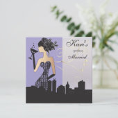 Girls Night Out Party - Lavendel Einladung (Stehend Vorderseite)