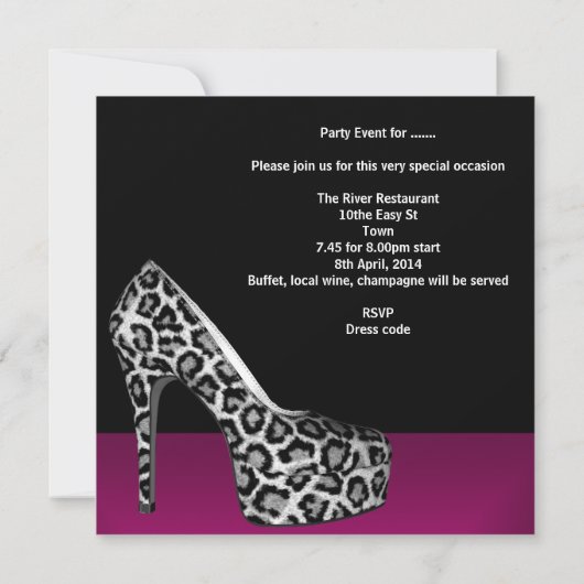 Girls Night Out Pink Shoes Hi Heelses Champagne 2 Einladung (Rückseite)