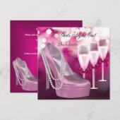 Girls Night Out Pink Shoes Hi Heelses Champagne Einladung (Vorne/Hinten)
