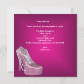 Girls Night Out Pink Shoes Hi Heelses Champagne Einladung (Rückseite)
