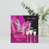 Girls Night Out Pink Shoes Hi Heelses Champagne Einladung (Stehend Vorderseite)