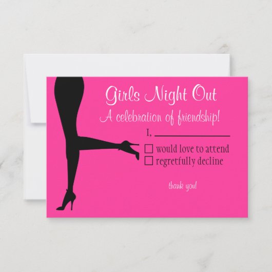 Girls Night Out-Reply-Karte RSVP Karte (Vorderseite)