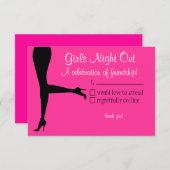 Girls Night Out-Reply-Karte RSVP Karte (Vorne/Hinten)