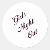 Girls Night Out Runder Aufkleber (Vorderseite)