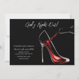 Girl's Night Out-Stiletto mit Wein Einladung