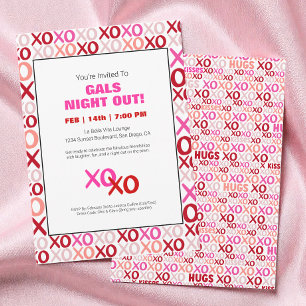 Girls Night Out XOXO Pink Niedlich Galentine Day P Einladung