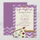 Girl's Night Painting Art Party Einladung (Vorne/Hinten)