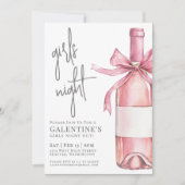 Girls Night Pink Galentine's Day Einladung (Vorderseite)