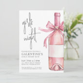 Girls Night Pink Galentine's Day Einladung (Stehend Vorderseite)