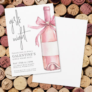 Girls Night Pink Galentine's Day Einladung