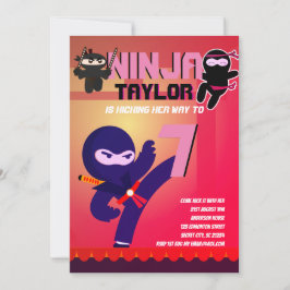 Girls NINJA MOVIE STAR WARRIOR Cartoon Party Einladung