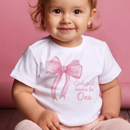 Girls nur Wanne sein eine rosa Bow Coquette Geburt Baby T-shirt