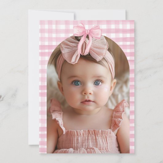 Girls nur Wanne sein eine rosa Bow Coquette Geburt Einladung (Rückseite)