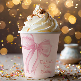Girls nur Wanne sein eine rosa Bow Coquette Geburt Pappbecher