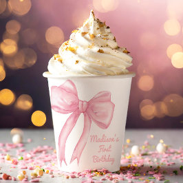 Girls nur Wanne sein eine rosa Bow Coquette Geburt Pappbecher