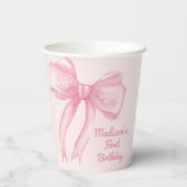 Girls nur Wanne sein eine rosa Bow Coquette Geburt Pappbecher (Rückseite)