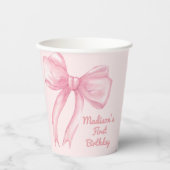 Girls nur Wanne sein eine rosa Bow Coquette Geburt Pappbecher (Vorderseite)