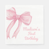 Girls nur Wanne sein eine rosa Bow Coquette Geburt Serviette (Vorderseite)