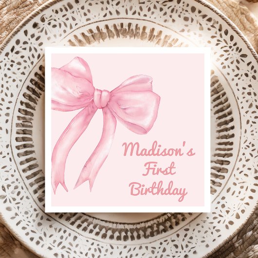 Girls nur Wanne sein eine rosa Bow Coquette Geburt Serviette
