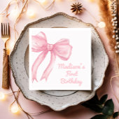 Girls nur Wanne sein eine rosa Bow Coquette Geburt Serviette