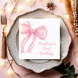 Girls nur Wanne sein eine rosa Bow Coquette Geburt Serviette