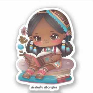 Girls of the Word Reading - Australia Aborigine Aufkleber
