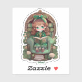 Girls of the World Reading - Irland Aufkleber (Blatt)