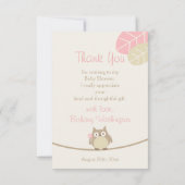 Girls Owl Babydusche Danke (Rückseite)