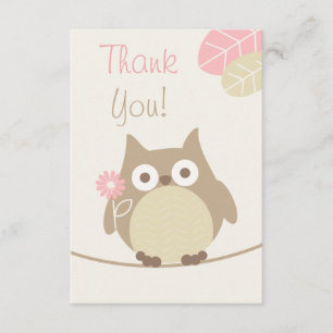 Girls Owl Babydusche Danke