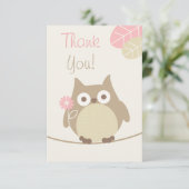 Girls Owl Babydusche Danke (Stehend Vorderseite)