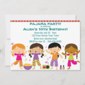 Girls Pajama Party Einladung (Vorderseite)