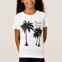 Girls Palm Tree Beach Lover Tropical