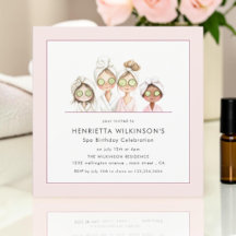 Girls Pamper Party Spa Birthday Invite