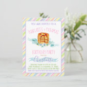 Girls Pancakes Pajama Geburtstagsparty Einladung (Stehend Vorderseite)