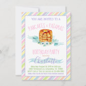 Girls Pancakes Pajama Geburtstagsparty Einladung (Vorderseite)