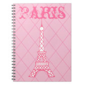 Girl's Paris Eiffel Tower School Notebook Geschenk Notizblock (Vorderseite)